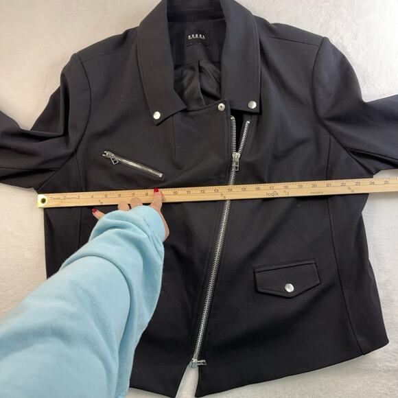 Torrid Rebel Wilson 1X Moto Jacket Black Grunge Punk Whimsigoth Emo Academia - Picture 8 of 11